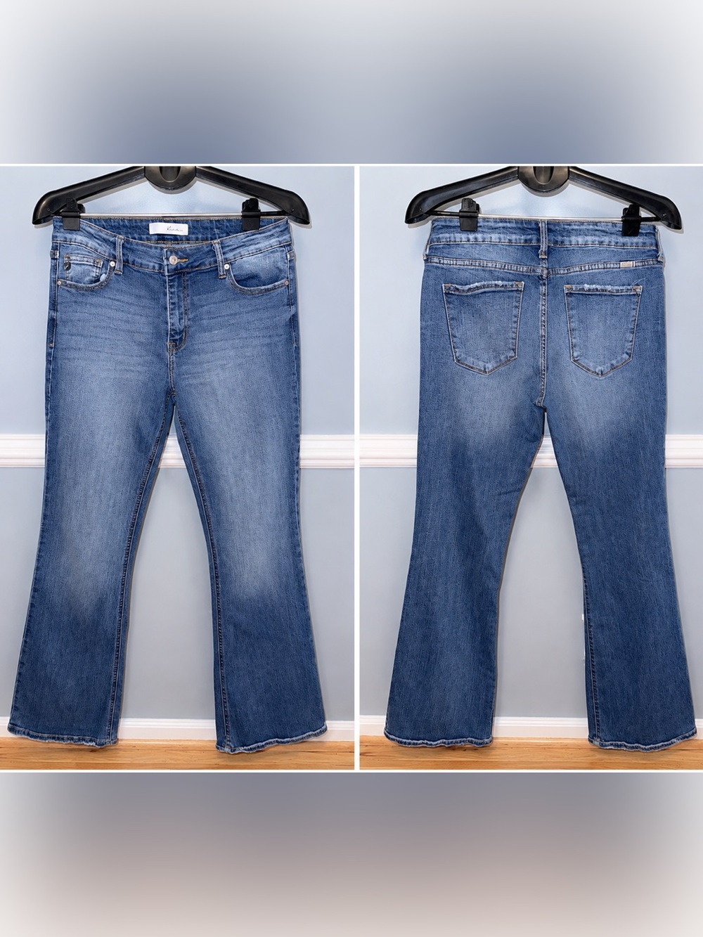 Kancan Jeans Size 12 Stretch Mid Rise Slim Bootcut Flare Medium wash 👖